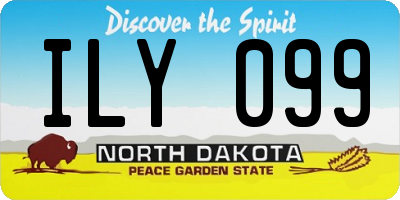 ND license plate ILY099