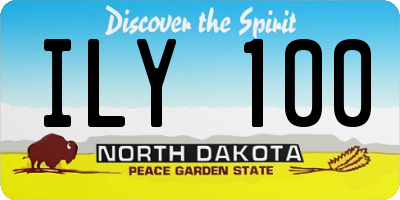 ND license plate ILY100