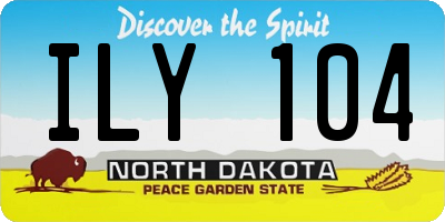 ND license plate ILY104