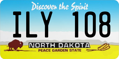 ND license plate ILY108