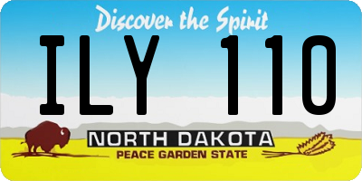 ND license plate ILY110