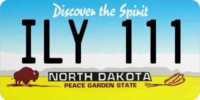 ND license plate ILY111