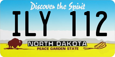 ND license plate ILY112