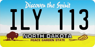 ND license plate ILY113