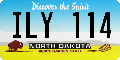 ND license plate ILY114