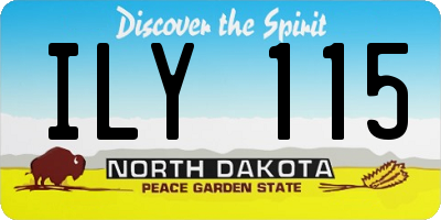 ND license plate ILY115