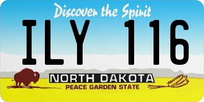 ND license plate ILY116