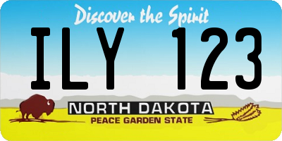 ND license plate ILY123