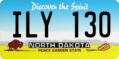 ND license plate ILY130