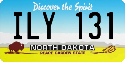 ND license plate ILY131