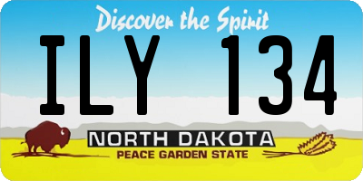 ND license plate ILY134