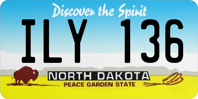 ND license plate ILY136