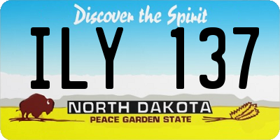 ND license plate ILY137