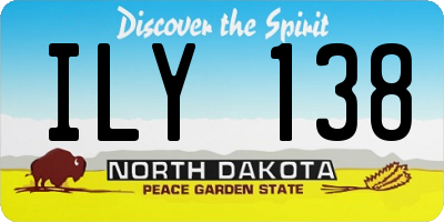 ND license plate ILY138