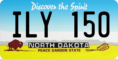 ND license plate ILY150