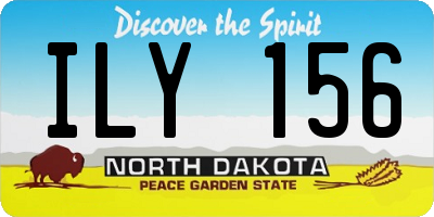 ND license plate ILY156