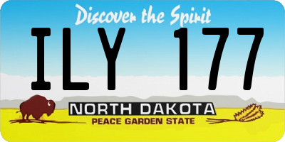 ND license plate ILY177