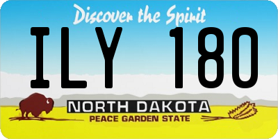 ND license plate ILY180