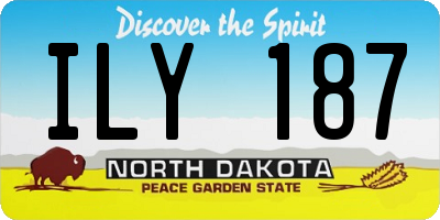 ND license plate ILY187