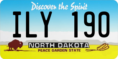 ND license plate ILY190