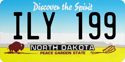 ND license plate ILY199