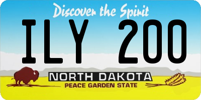 ND license plate ILY200