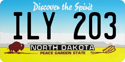 ND license plate ILY203