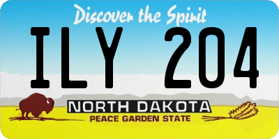 ND license plate ILY204