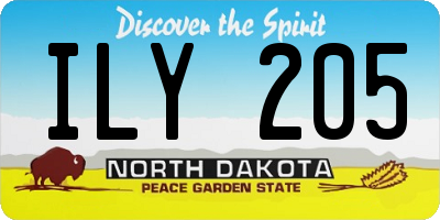 ND license plate ILY205