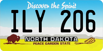 ND license plate ILY206