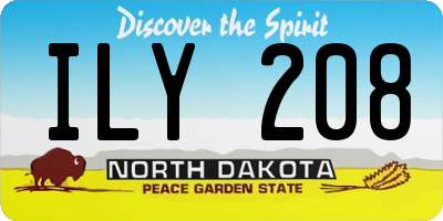 ND license plate ILY208