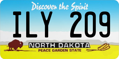 ND license plate ILY209