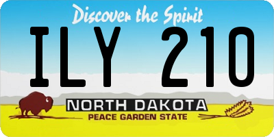 ND license plate ILY210