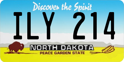 ND license plate ILY214