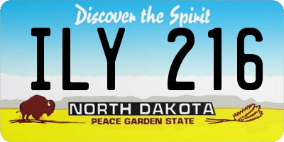 ND license plate ILY216