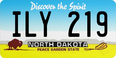 ND license plate ILY219