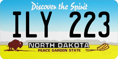 ND license plate ILY223