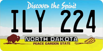 ND license plate ILY224