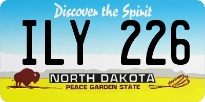 ND license plate ILY226