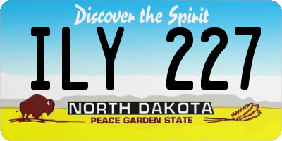 ND license plate ILY227