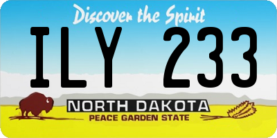 ND license plate ILY233