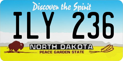 ND license plate ILY236