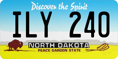 ND license plate ILY240