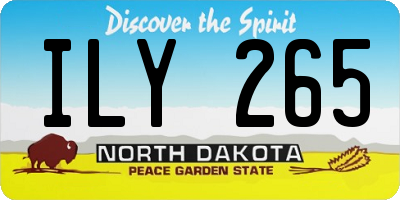 ND license plate ILY265