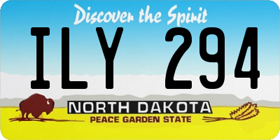 ND license plate ILY294