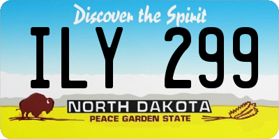 ND license plate ILY299