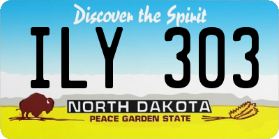 ND license plate ILY303