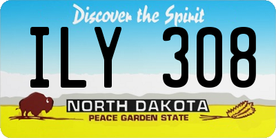 ND license plate ILY308