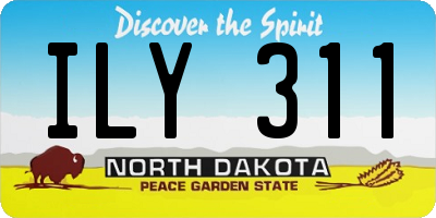 ND license plate ILY311