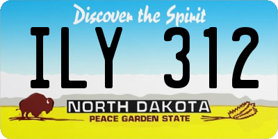 ND license plate ILY312